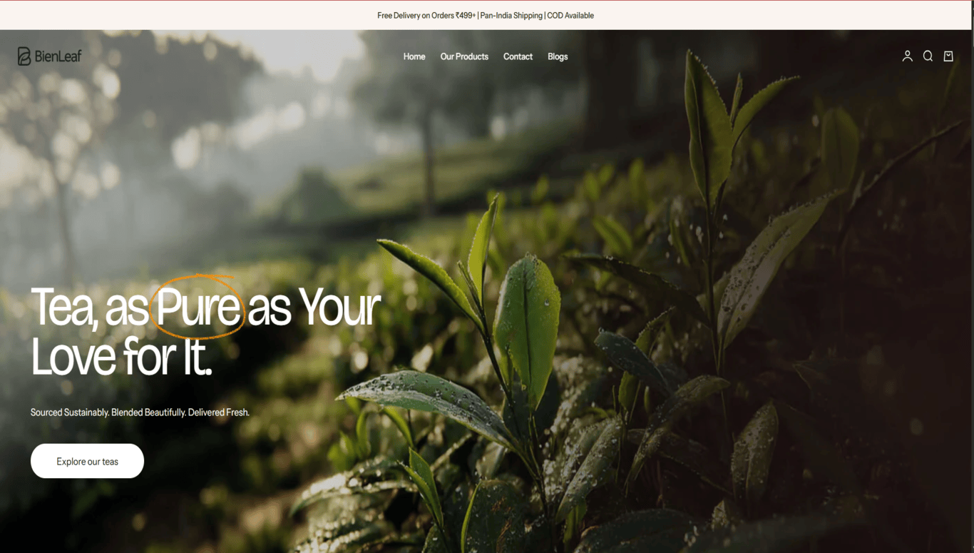 BienLeaf Hero Section